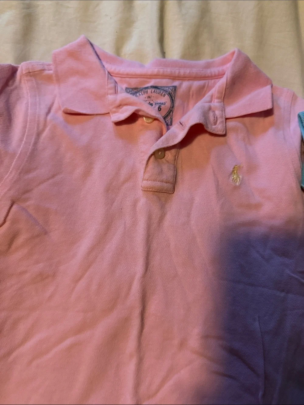 Ralph Lauren Kids Polo Trio in Pink, Blue & Multicolor Patchwork